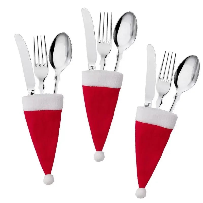 Tableware Bag Holder & Christmas Hat Cutlery Holder