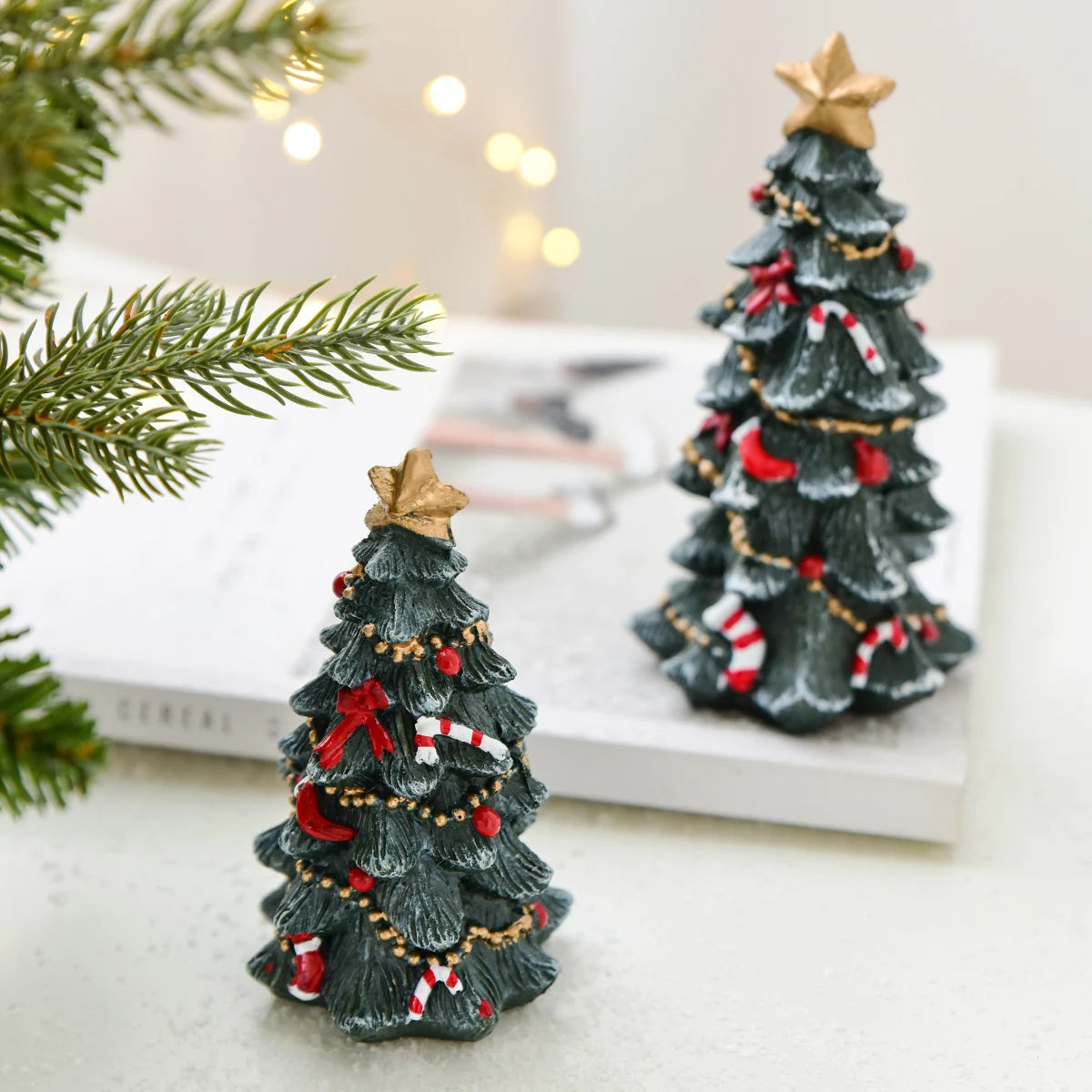 Mini Resin Christmas Tree Ornaments for Desktop Decoration β Perfect Christmas Gifts π