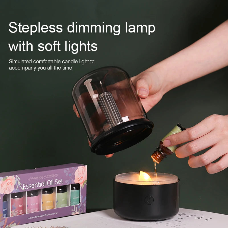 KINSCOTER Mini Ultrasonic Aroma Diffuser – USB Electric Essential Oil Humidifier for Bedroom