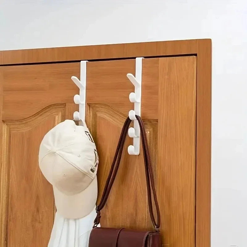 1pc Over-the-Door Clothes Hanger Rack, Plastic Bag & Purse Hooks