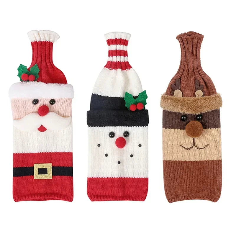 Christmas Wine Bottle Covers โ Santa & Snowman Designs for Holiday Decor๐
โ
