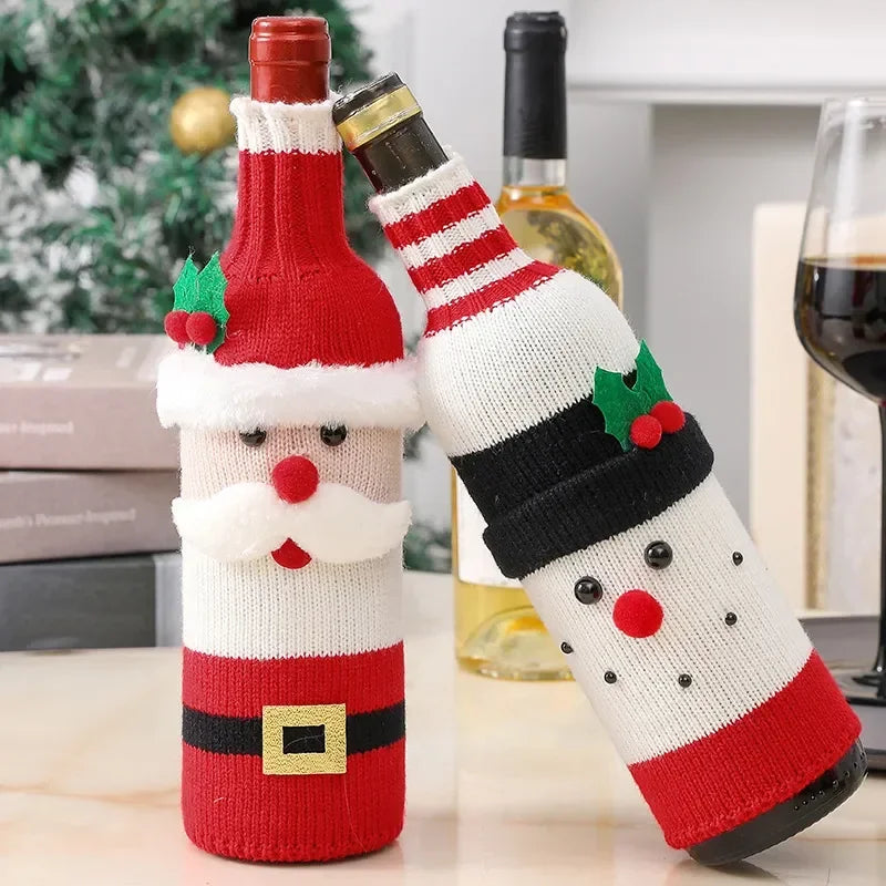 Christmas Wine Bottle Covers โ Santa & Snowman Designs for Holiday Decor๐
โ