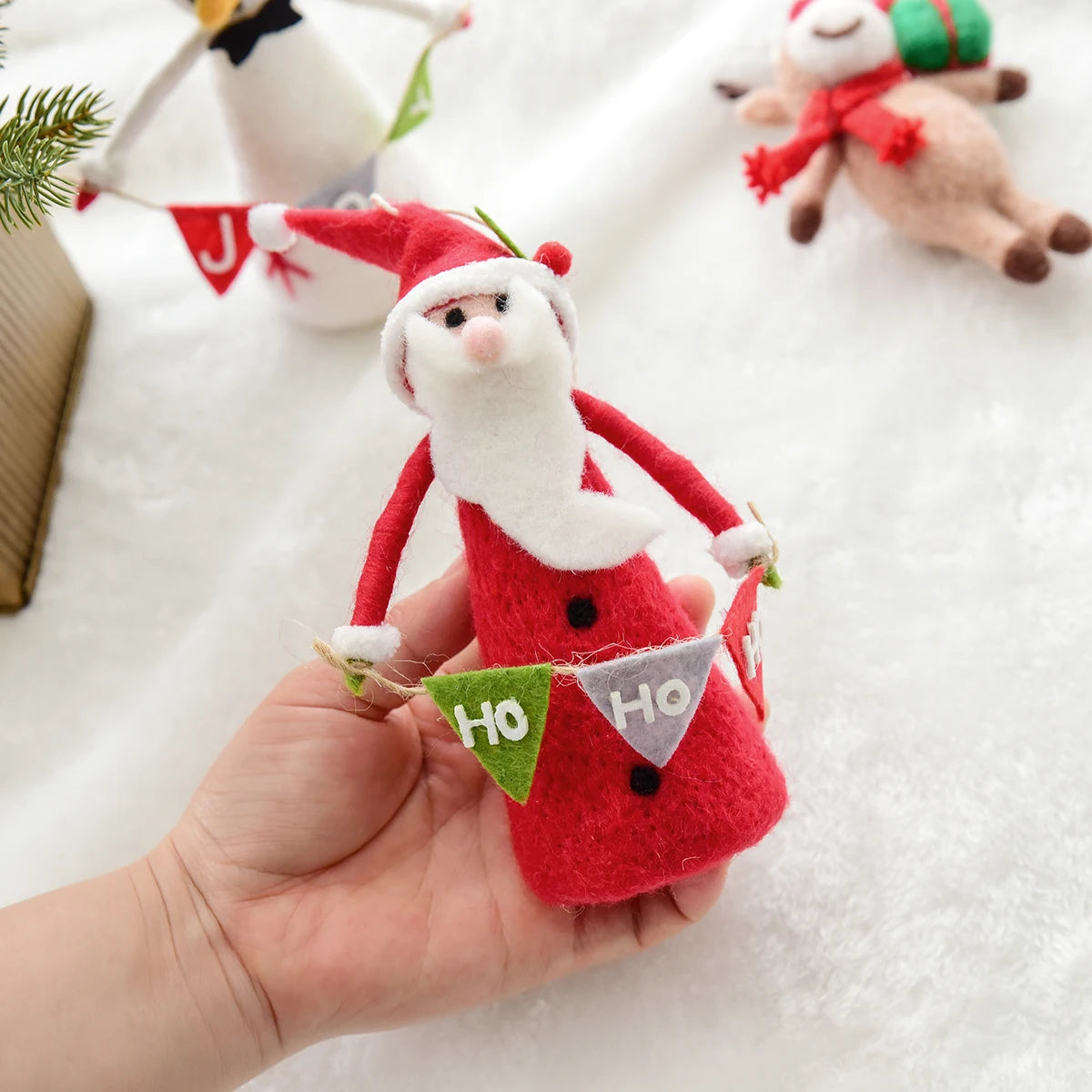 Felt Christmas Tree Ornament – Snowman & Deer Head