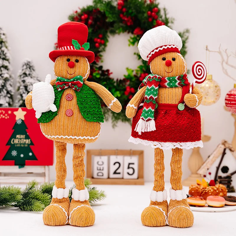 Telescopic Gingerbread Man & Lollipop Turtle Figurine - Family Tabletop Decor