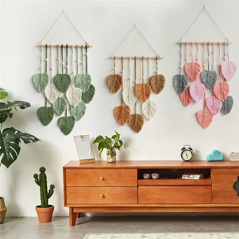 LMacrame Wall Hanging β Boho Style Woven Tapestry for Aesthetic Home Decor and Wedding Decoration in Green πΏ