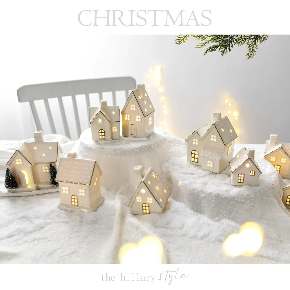 Luminous Ceramic Christmas Tree House Ornament - Creative Snow House Desktop Decoration πβ¨