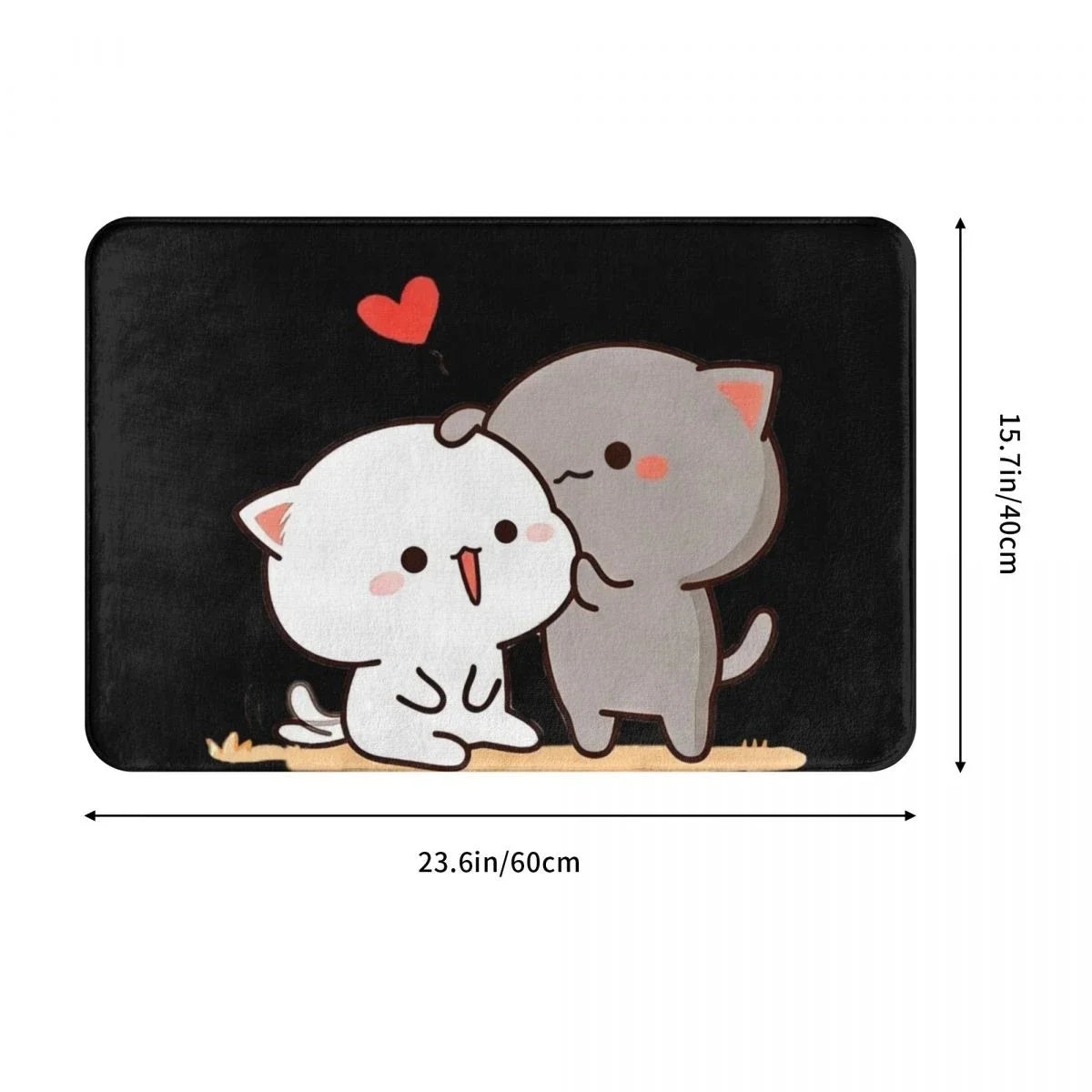 Bubu and Dudu Flannel Doormat - Peach and Goma Home Carpet for Living Room, Kitchen, Balcony, and Bedroom