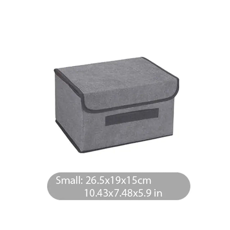 Foldable Gray Non-Woven Storage Box for Clothes & Essentials