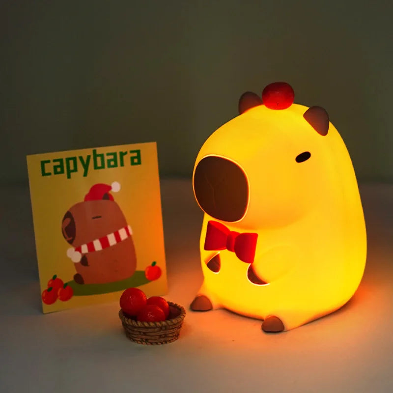 Capybara LED Night Light - Soft Silicone Touch Lamp for Kids' Room Decor π