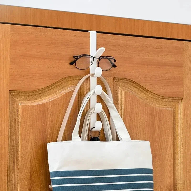 1pc Over-the-Door Clothes Hanger Rack, Plastic Bag & Purse Hooks