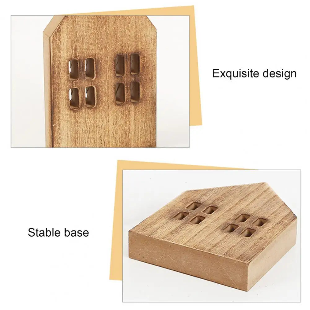 Mini Wooden Log Cabin Christmas Decor