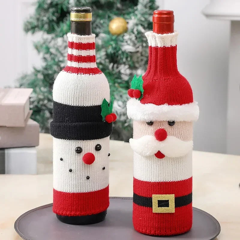 Christmas Wine Bottle Covers โ Santa & Snowman Designs for Holiday Decor๐
โ