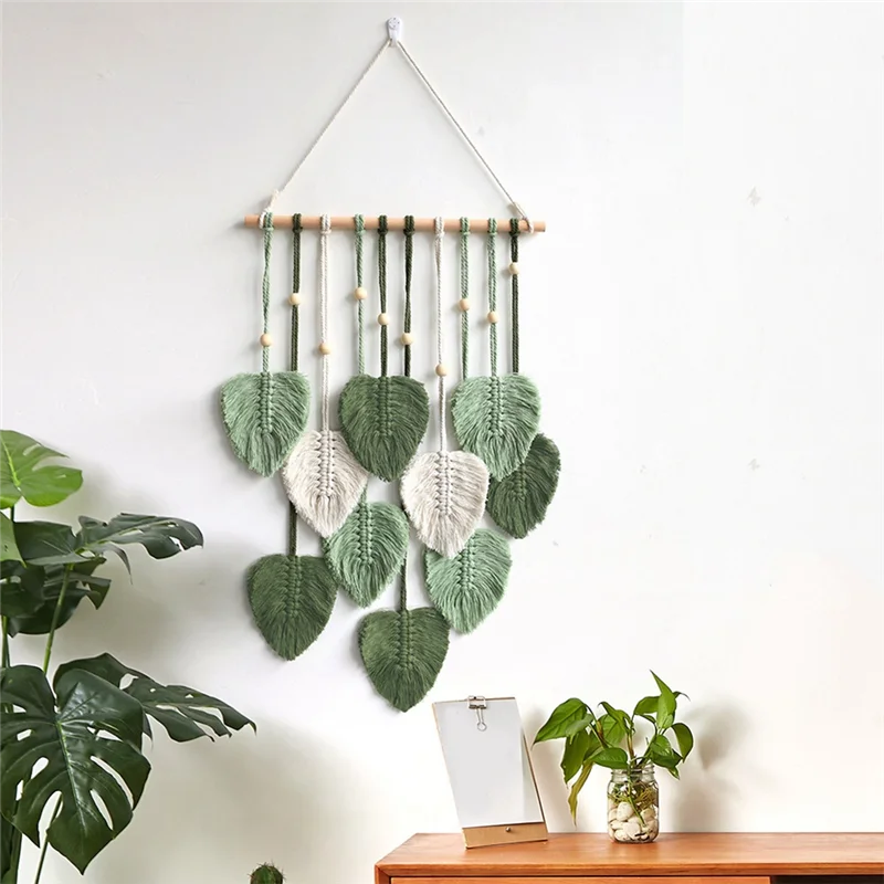 LMacrame Wall Hanging β Boho Style Woven Tapestry for Aesthetic Home Decor and Wedding Decoration in Green πΏ