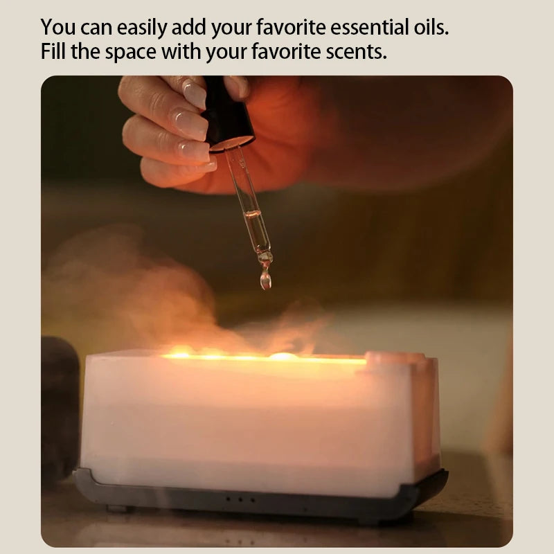 Mini LED Flame Aromatherapy Humidifier with Timer - Colorful Light Perfume Diffuser for Home