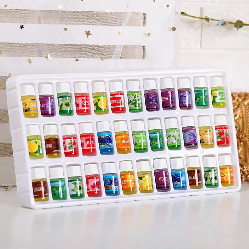36x3ml Essential Oils Set: Lavender, Rose & Mixed Aromatherapy Blends β Perfect for Humidifiers, Diffusers & Room Fragrance