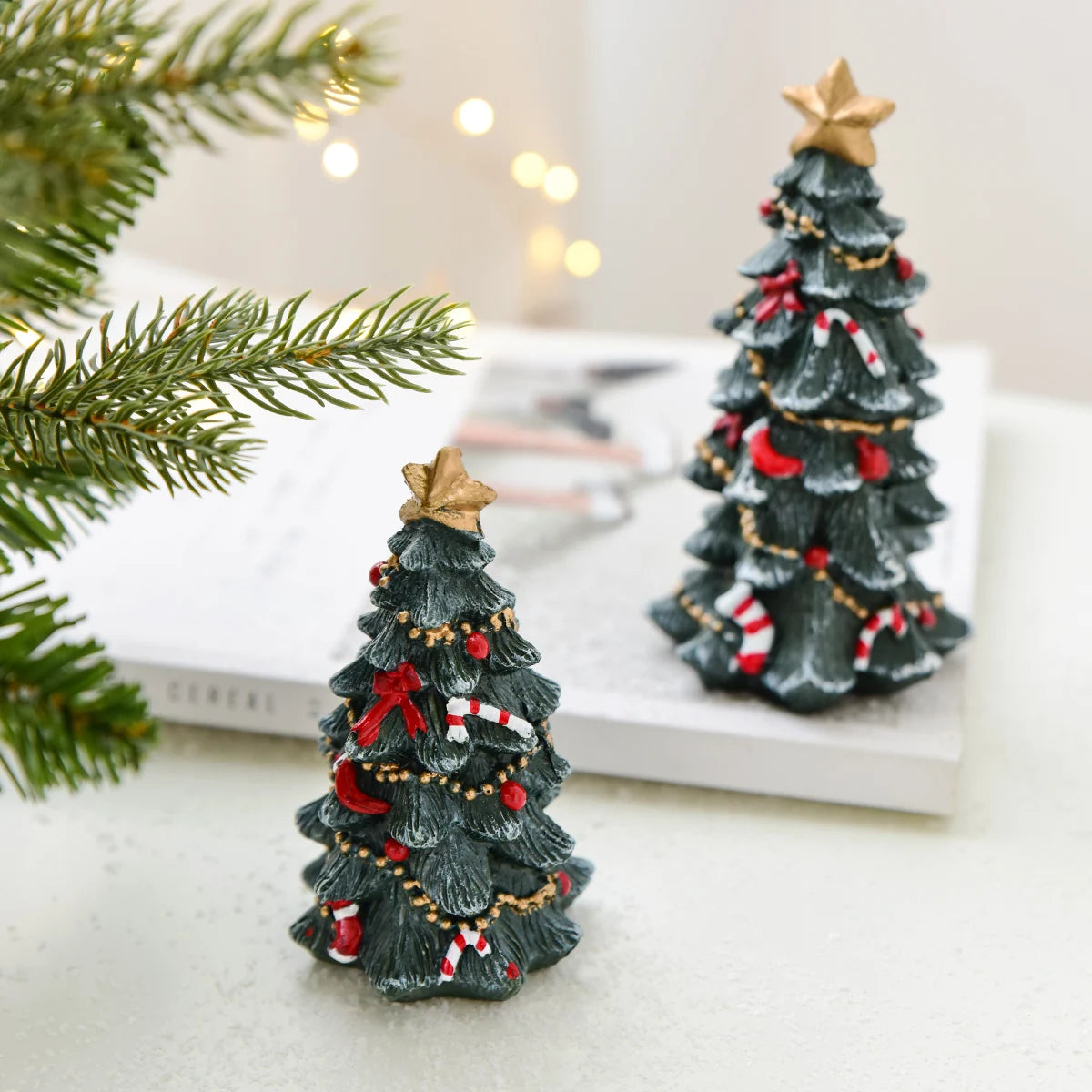 Mini Resin Christmas Tree Ornaments for Desktop Decoration β Perfect Christmas Gifts π