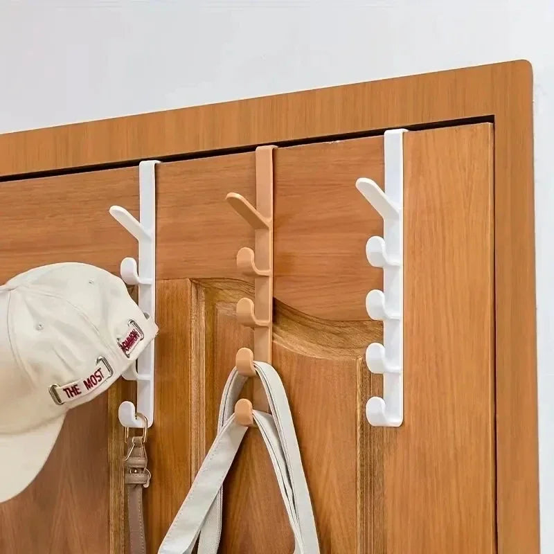 1pc Over-the-Door Clothes Hanger Rack, Plastic Bag & Purse Hooks