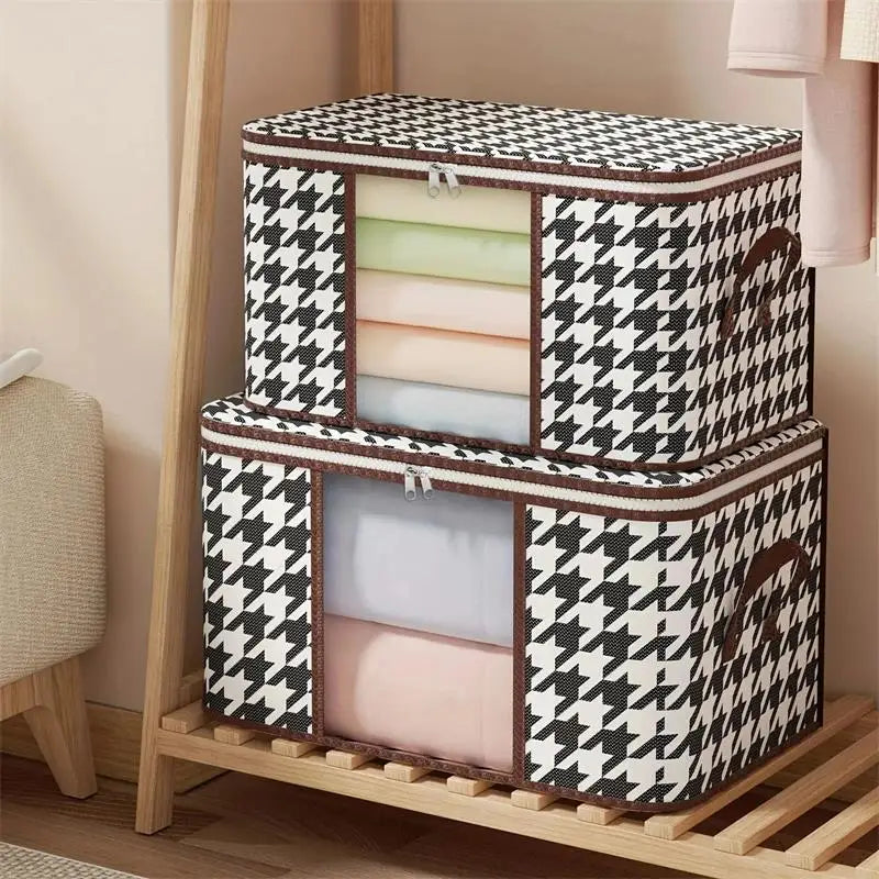 Spacious Household Organizer – Foldable Storage Box for Clothes and Quilts with Dustproof Protection