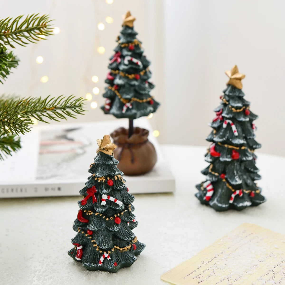 Mini Resin Christmas Tree Ornaments for Desktop Decoration β Perfect Christmas Gifts π
