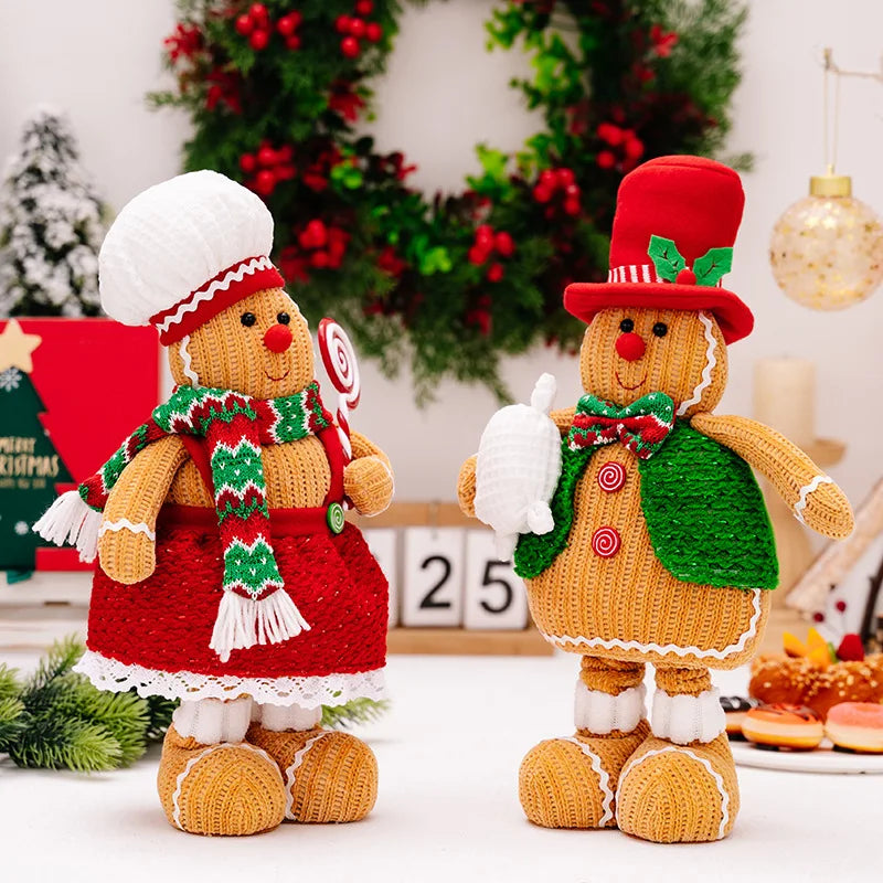 Telescopic Gingerbread Man & Lollipop Turtle Figurine - Family Tabletop Decor