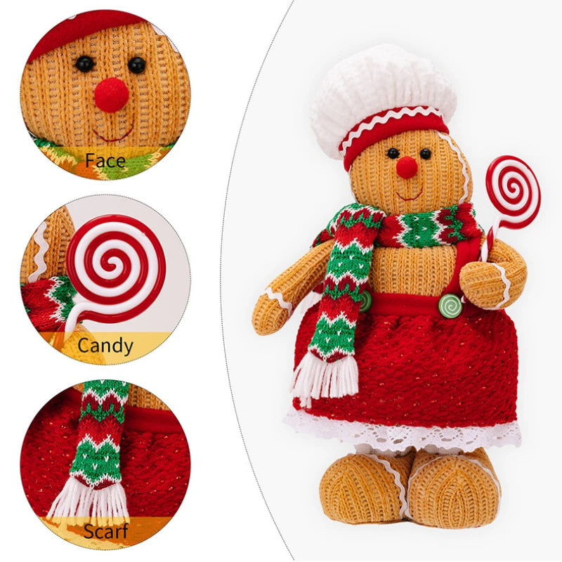 Telescopic Gingerbread Man & Lollipop Turtle Figurine - Family Tabletop Decor