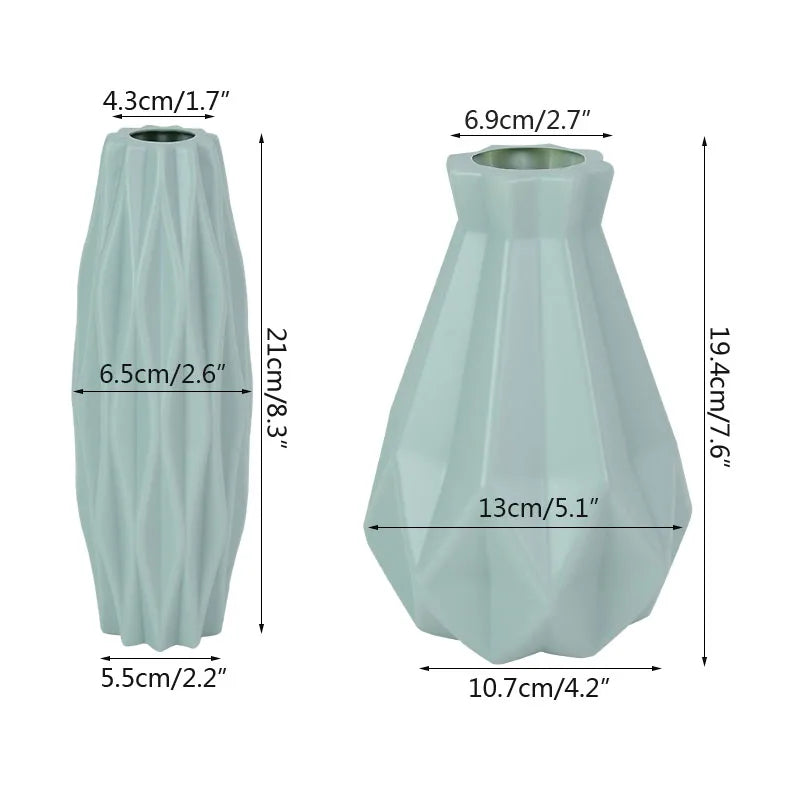 Modern Plastic Flower Vase β White, Pink, and Blue Flower Pot Basket for Nordic Home and Living Room Decor π·