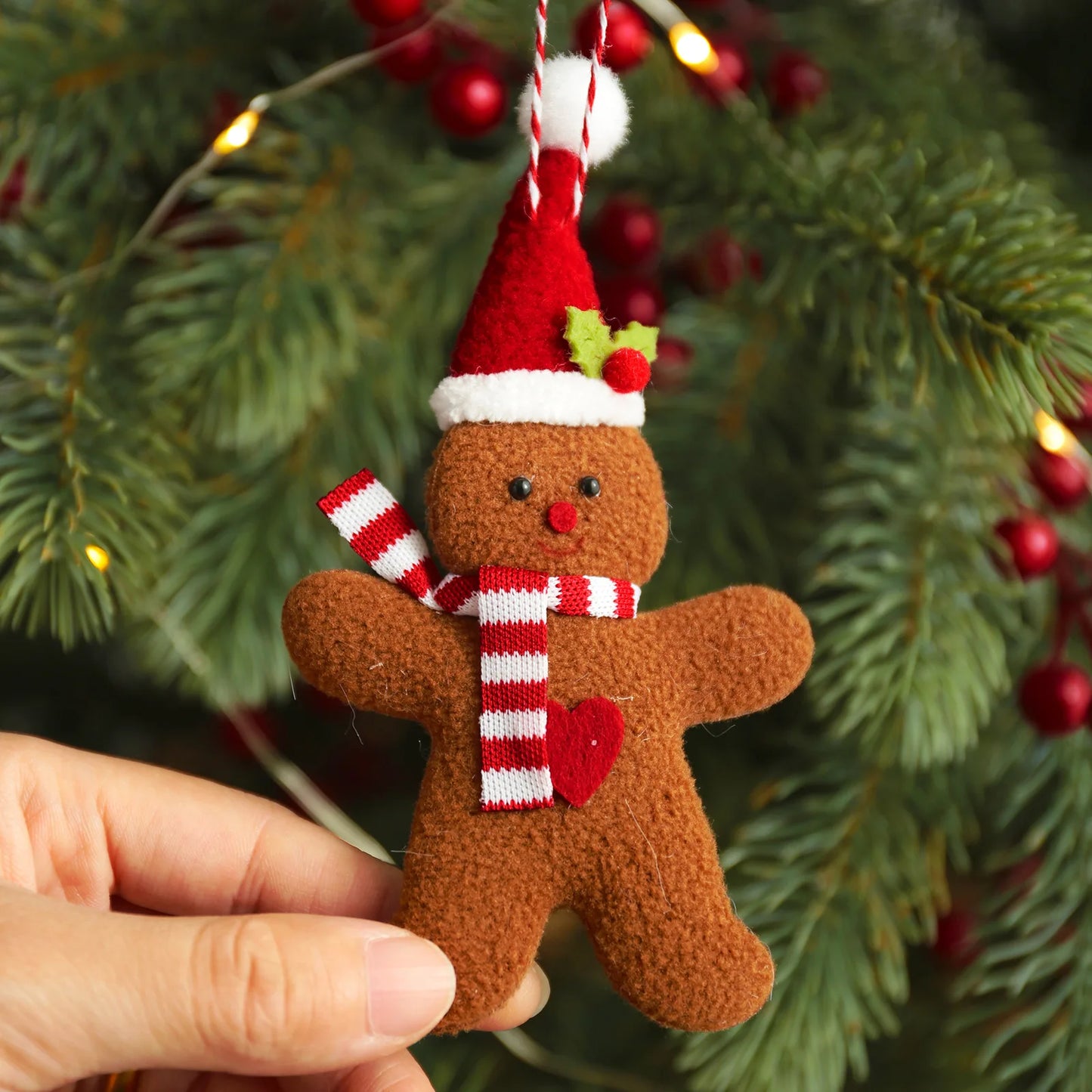 Christmas Gingerbread Man Doll Set π | 3-Piece Hanging Ornaments for Tree, Home & Garden Festivities, Kidsβ Gifts π