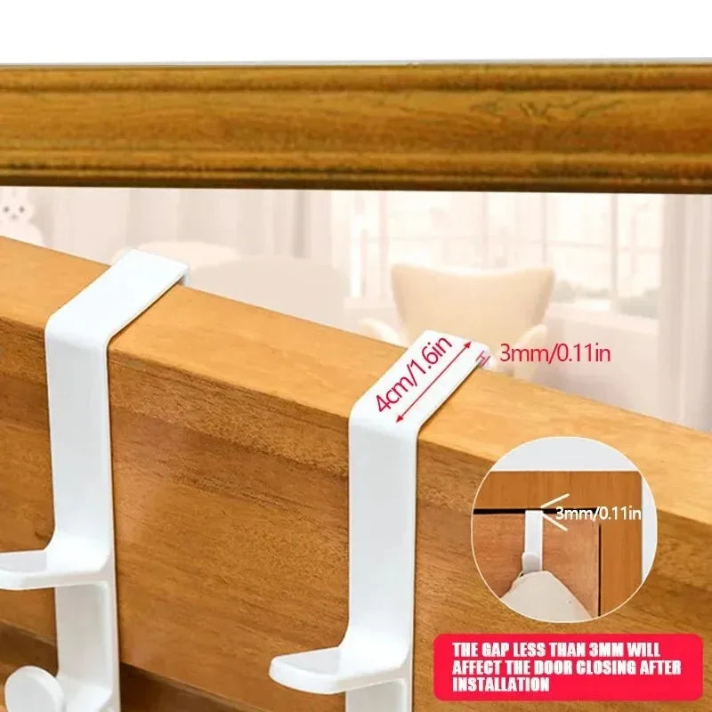 1pc Over-the-Door Clothes Hanger Rack, Plastic Bag & Purse Hooks