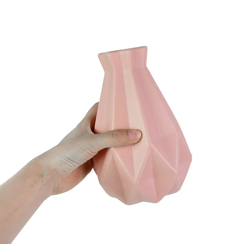 Modern Plastic Flower Vase β White, Pink, and Blue Flower Pot Basket for Nordic Home and Living Room Decor π·