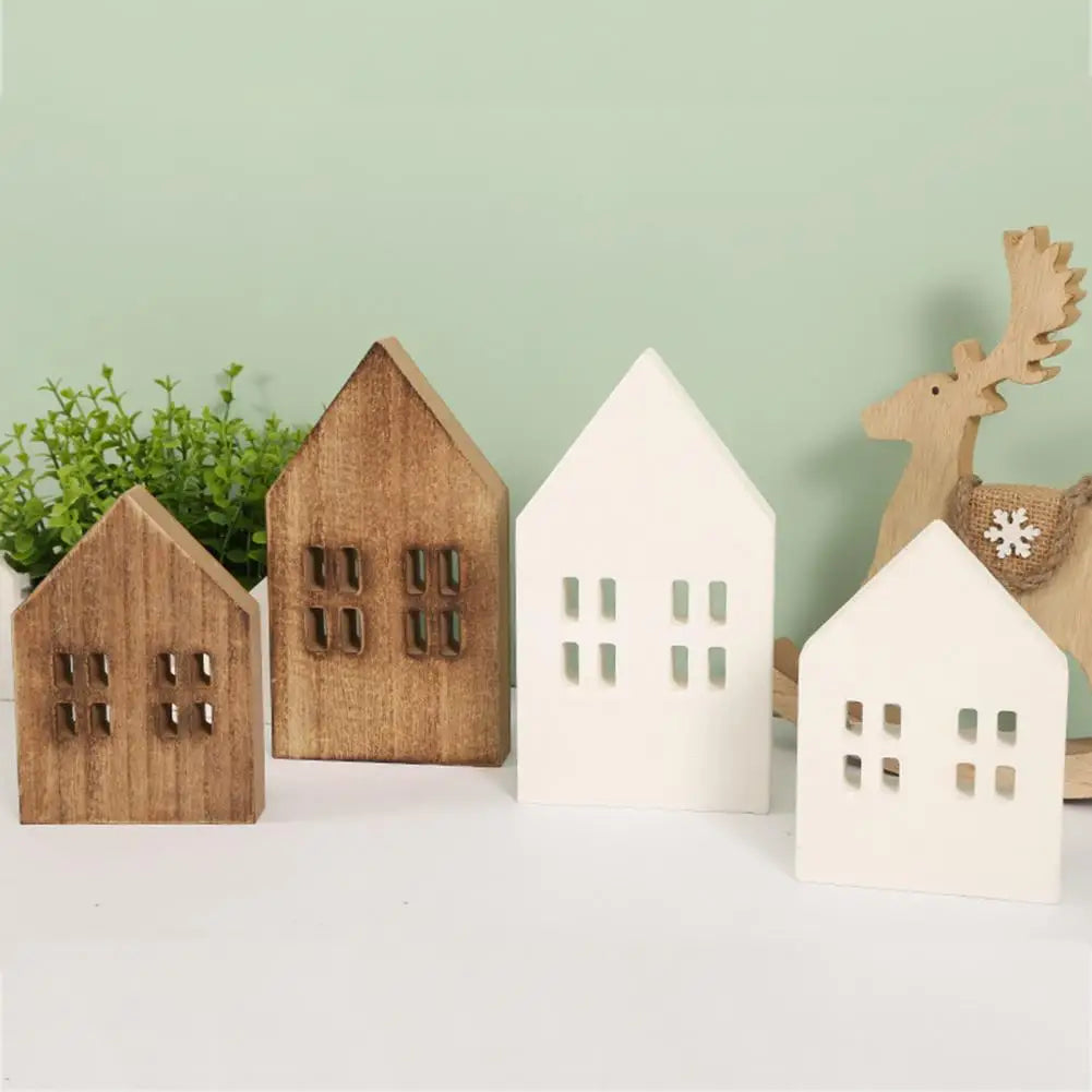 Mini Wooden Log Cabin Christmas Decor