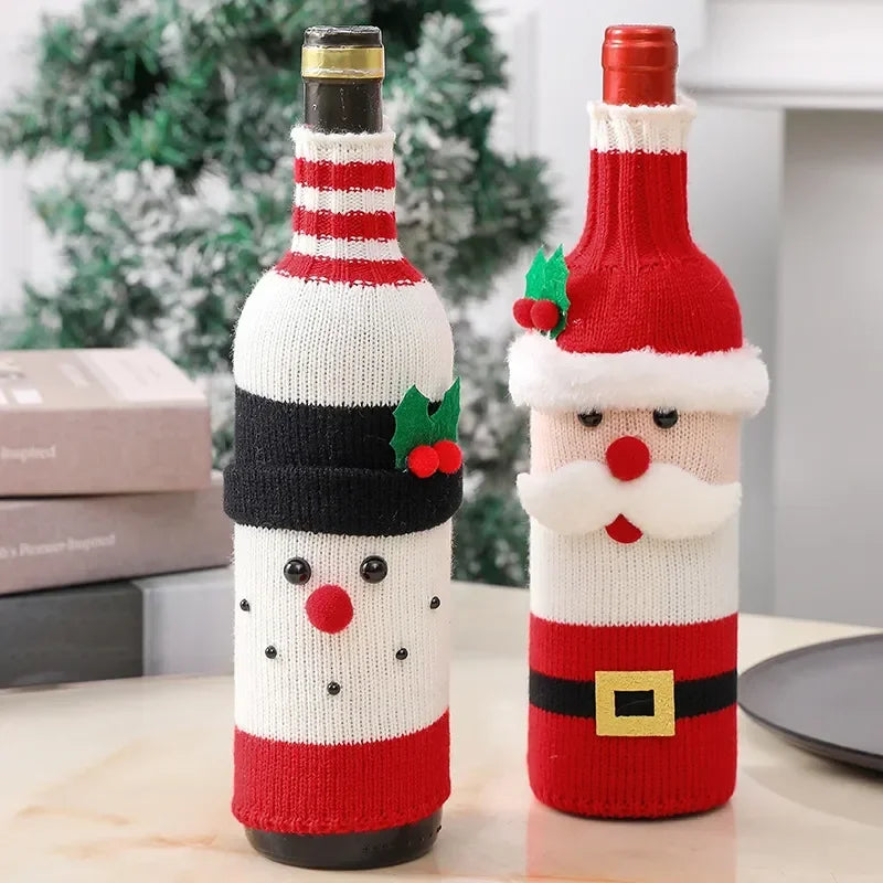 Christmas Wine Bottle Covers โ Santa & Snowman Designs for Holiday Decor๐
โ
