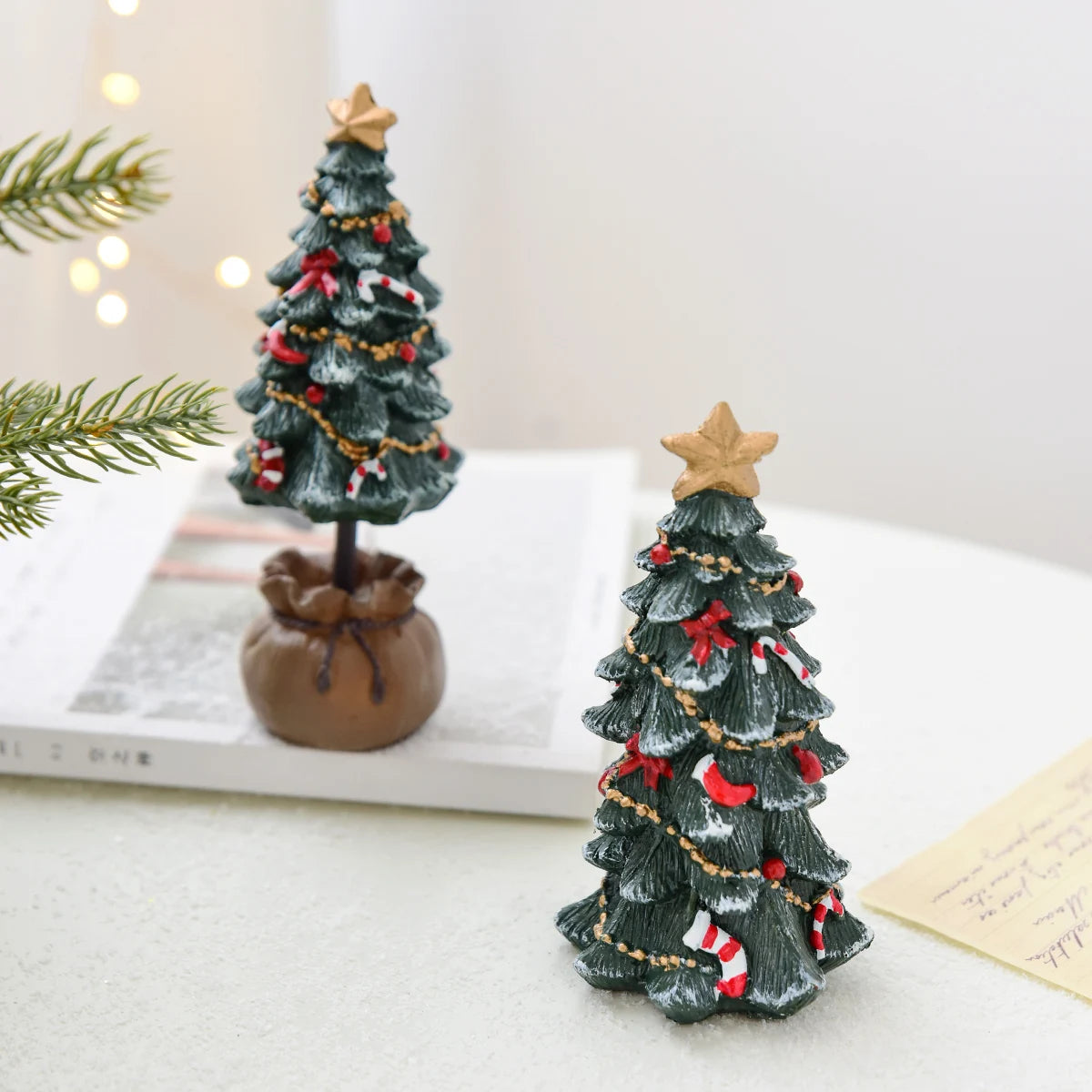 Mini Resin Christmas Tree Ornaments for Desktop Decoration β Perfect Christmas Gifts π