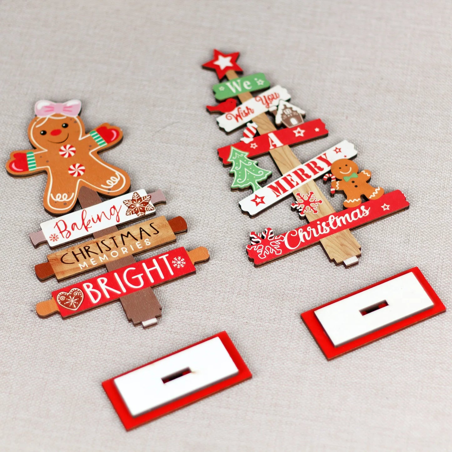Desktop Christmas Tree Gingerbread Man DIY Decoration ππͺ