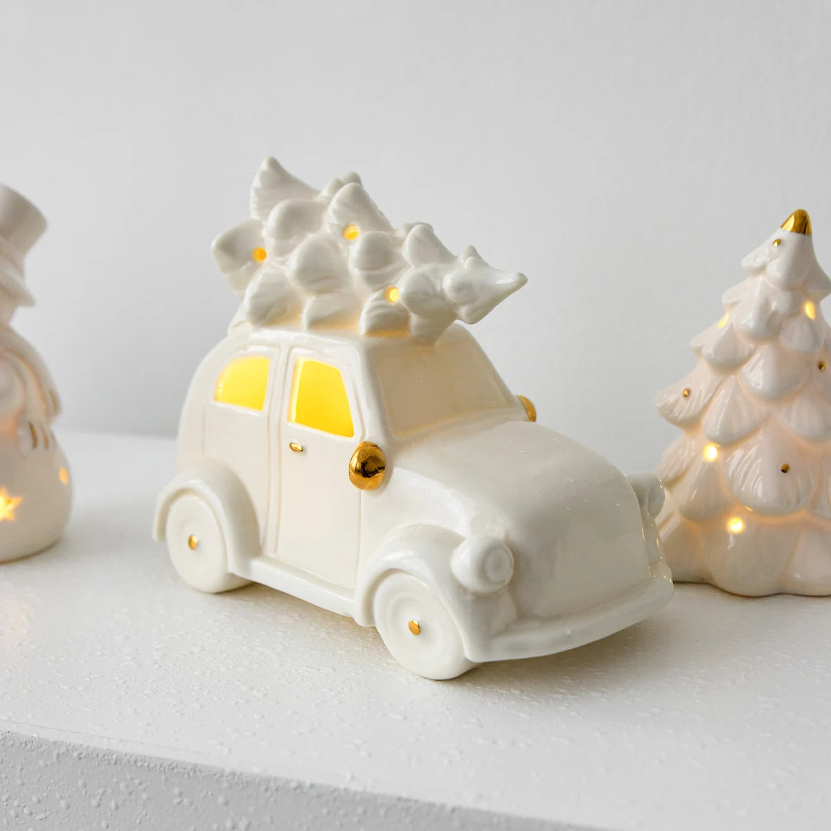 Ceramic Christmas Ball & Bell Gift Pack - Desktop Home Decor & Scene Decoration Props π