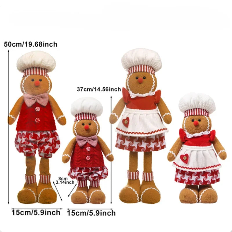 "Adorable Telescopic Gingerbread Man Figurine with Chef Hat β DIY Christmas Window Decor and Standing Ornament" π