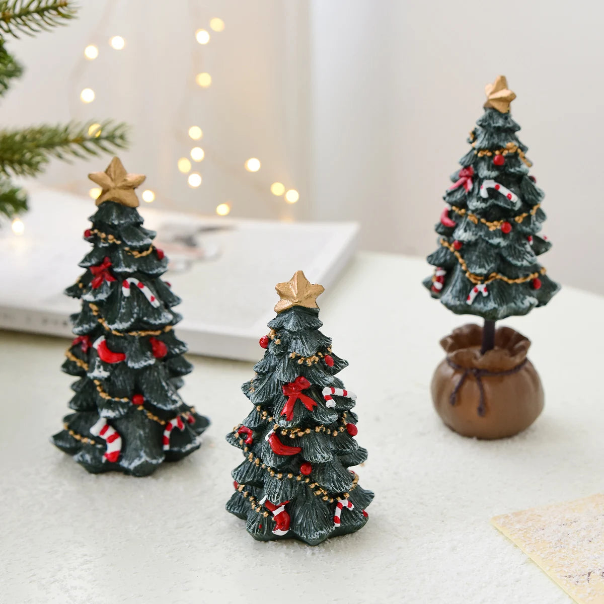 Mini Resin Christmas Tree Ornaments for Desktop Decoration β Perfect Christmas Gifts π