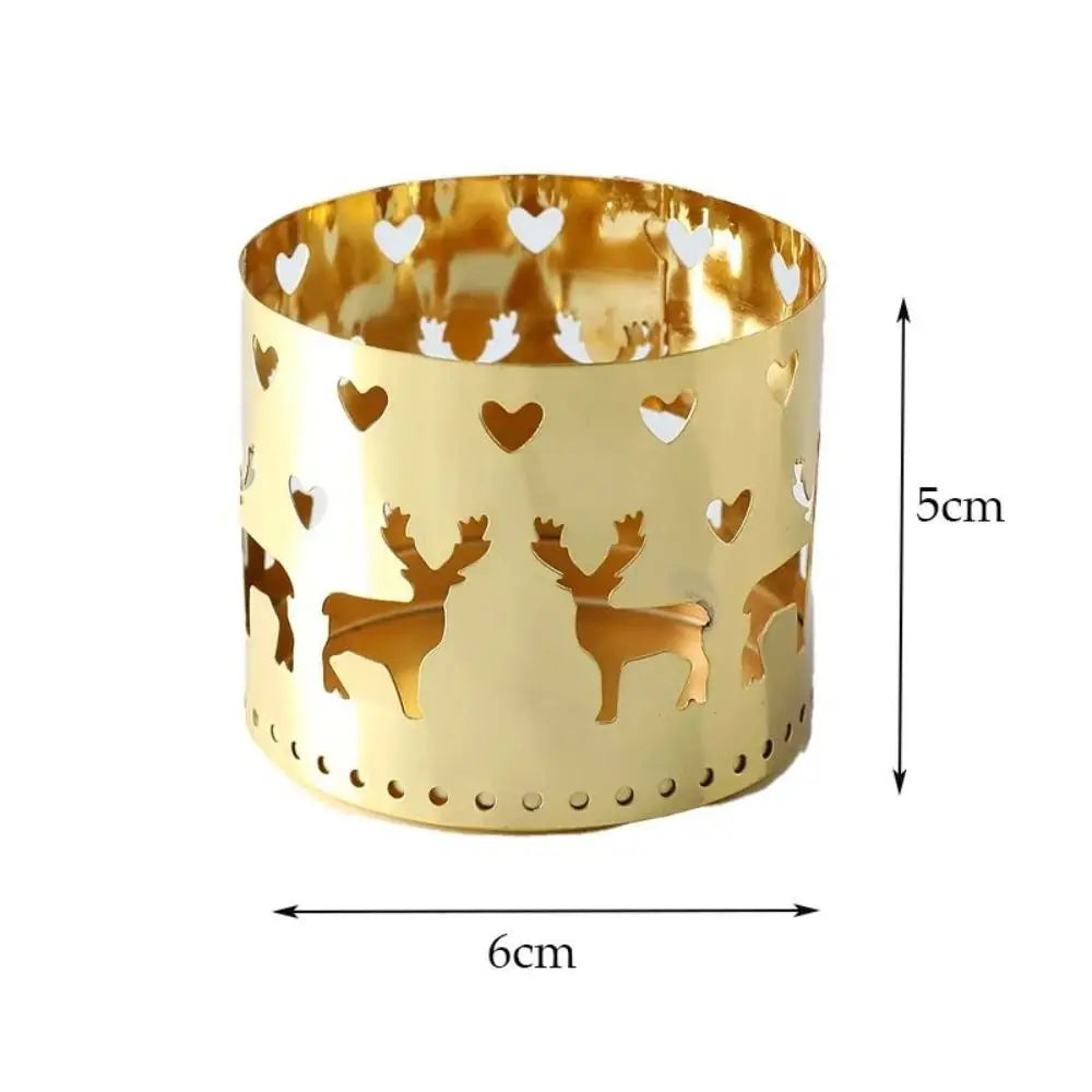 Creative Xmas Decorations: Elk Hollow Candlestick, Snowflake Design, Perfect for Navidad Gift and Home Table Ornaments. π¦β¨