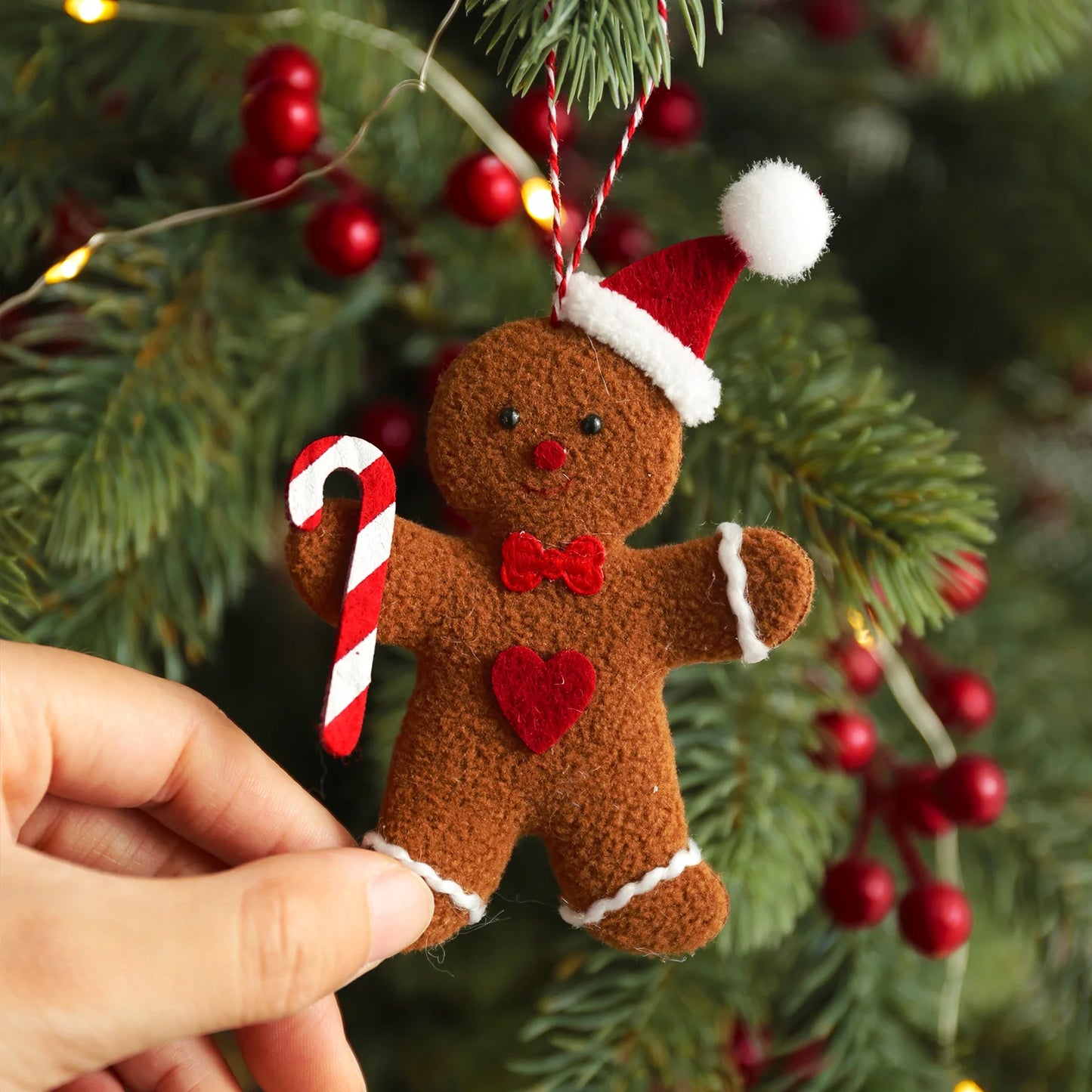 Christmas Gingerbread Man Doll Set π | 3-Piece Hanging Ornaments for Tree, Home & Garden Festivities, Kidsβ Gifts π