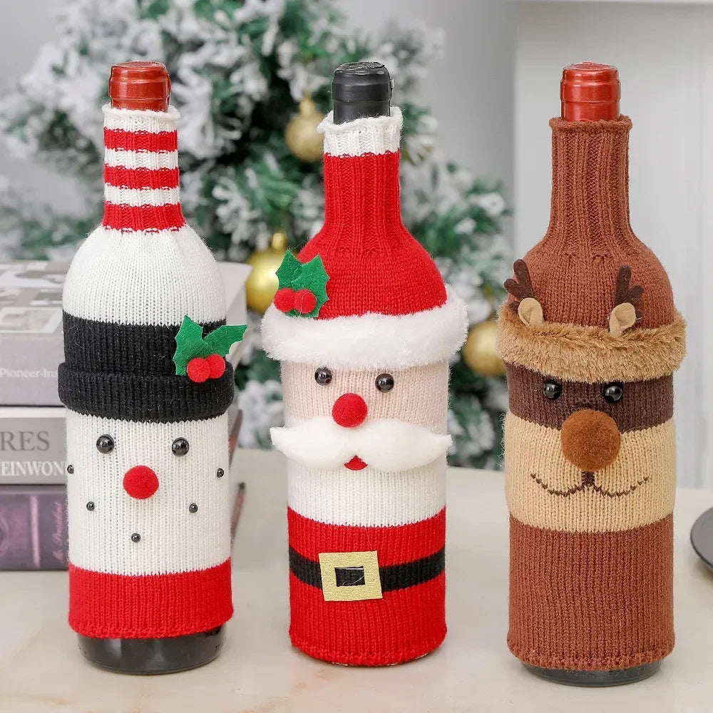 Christmas Wine Bottle Covers โ Santa & Snowman Designs for Holiday Decor๐
โ
