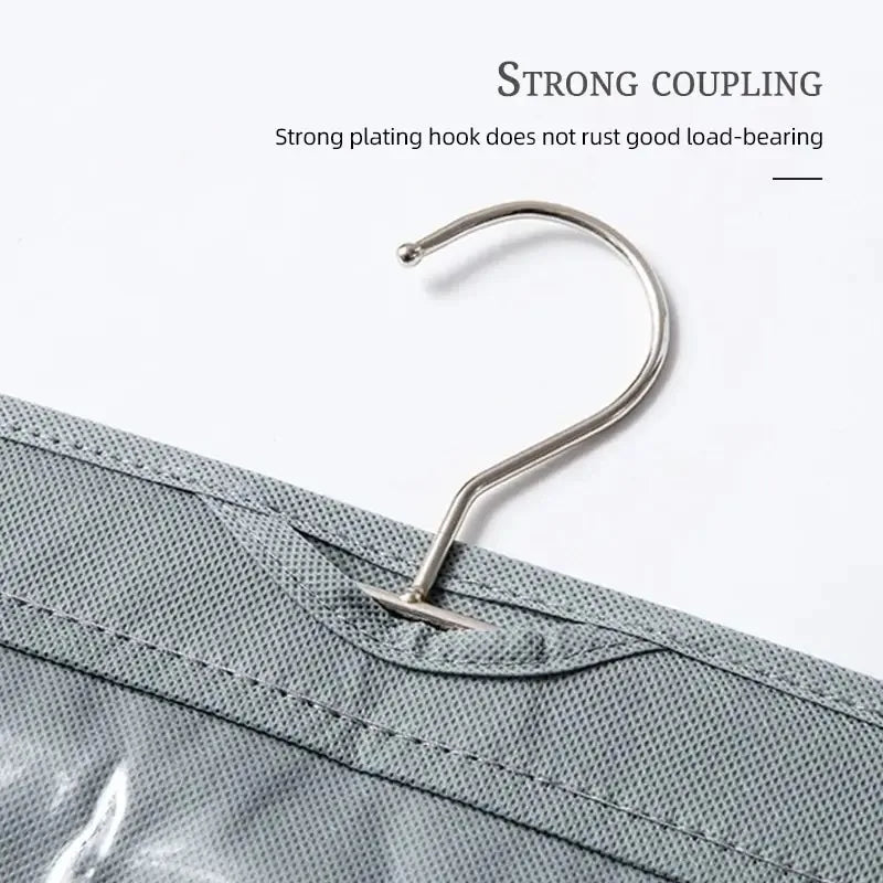6-pocket hanging handbag organizer for wardrobe or closet – Waterproof storage bag with clear pockets