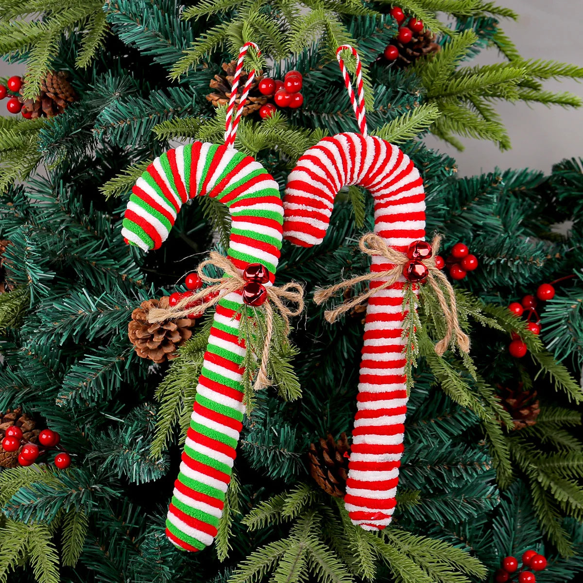 Christmas Plush Soft Candy Cane Ornaments π¬π