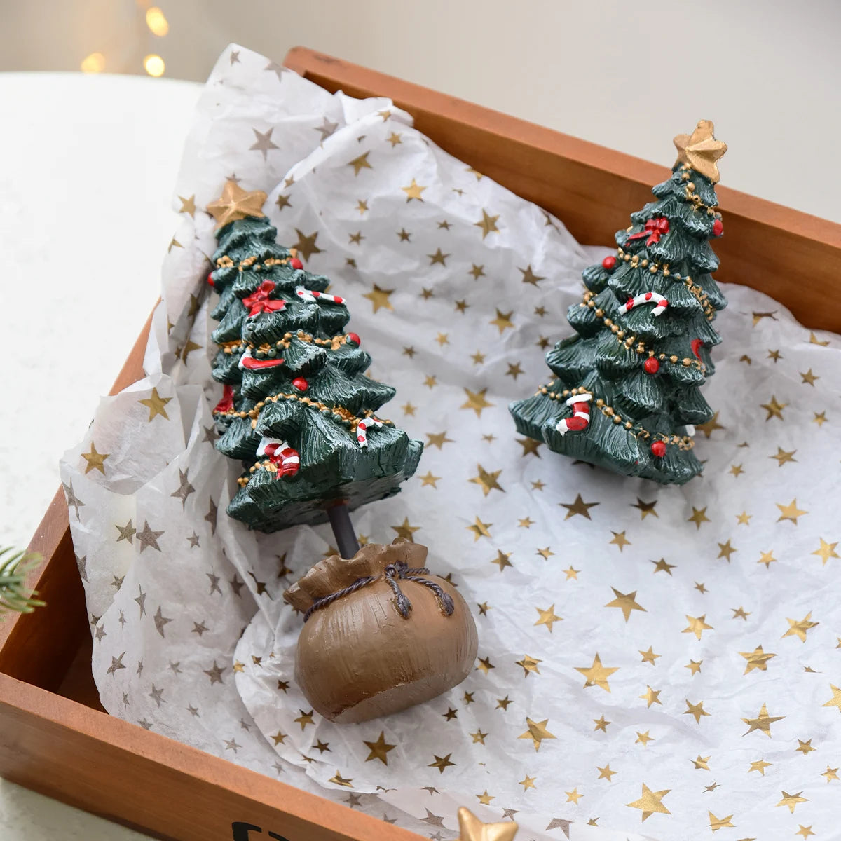 Mini Resin Christmas Tree Ornaments for Desktop Decoration β Perfect Christmas Gifts π