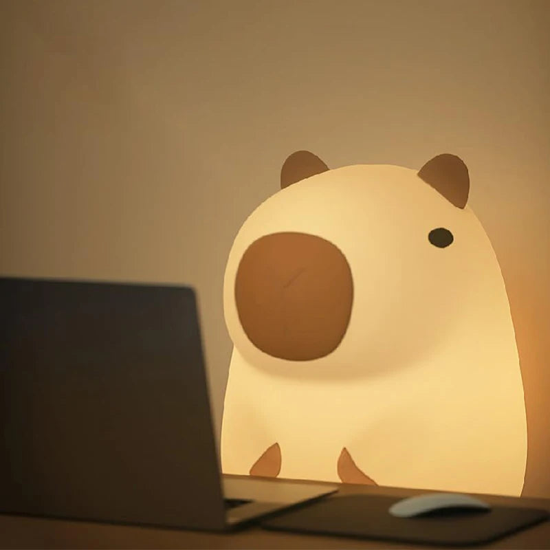 Capybara LED Night Light - Soft Silicone Touch Lamp for Kids' Room Decor π