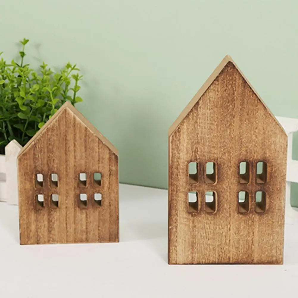 Mini Wooden Log Cabin Christmas Decor