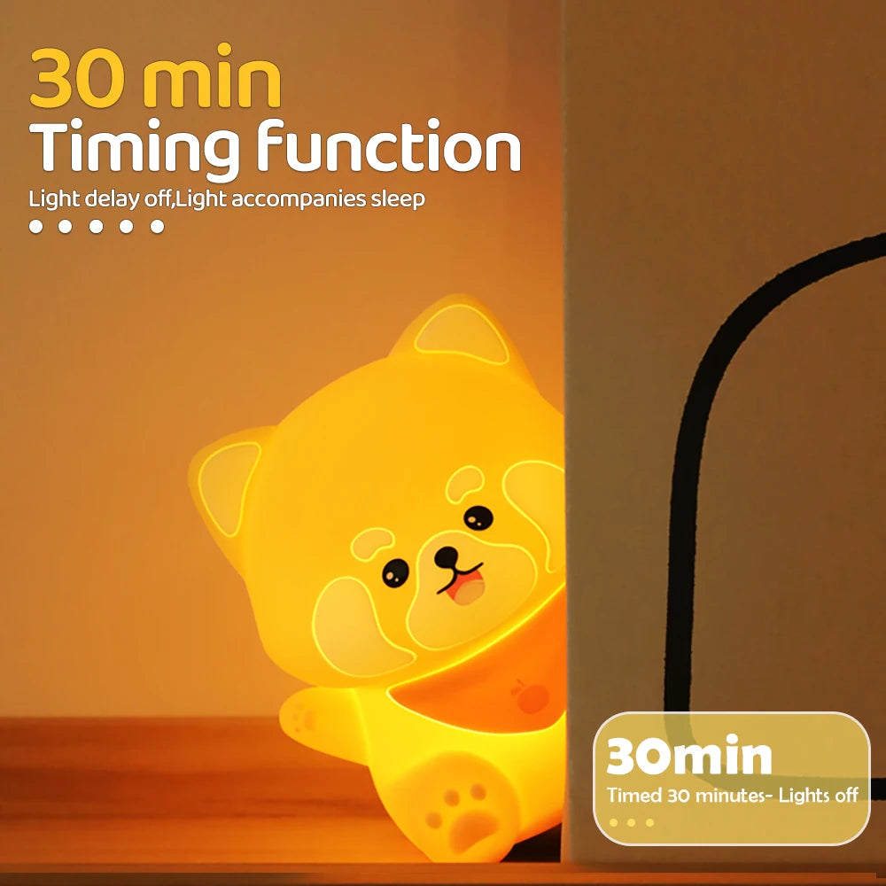 Adorable Mushroom Night Light β 2-Level Dimmable Red Panda Lamp for Nursery, Perfect for Sleep Time π
