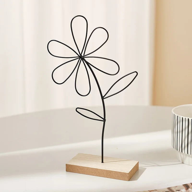 Nordic Iron Flower Decoration – Creative Metal Craft for Home and Living Room