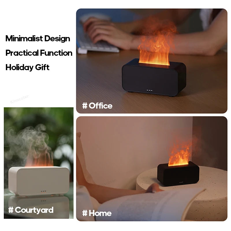 Mini LED Flame Aromatherapy Humidifier with Timer - Colorful Light Perfume Diffuser for Home
