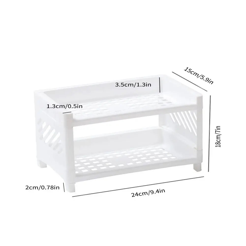 1PC Double-Layer Desktop Storage Rack β White Organizer for Office, Desk & Cosmetics