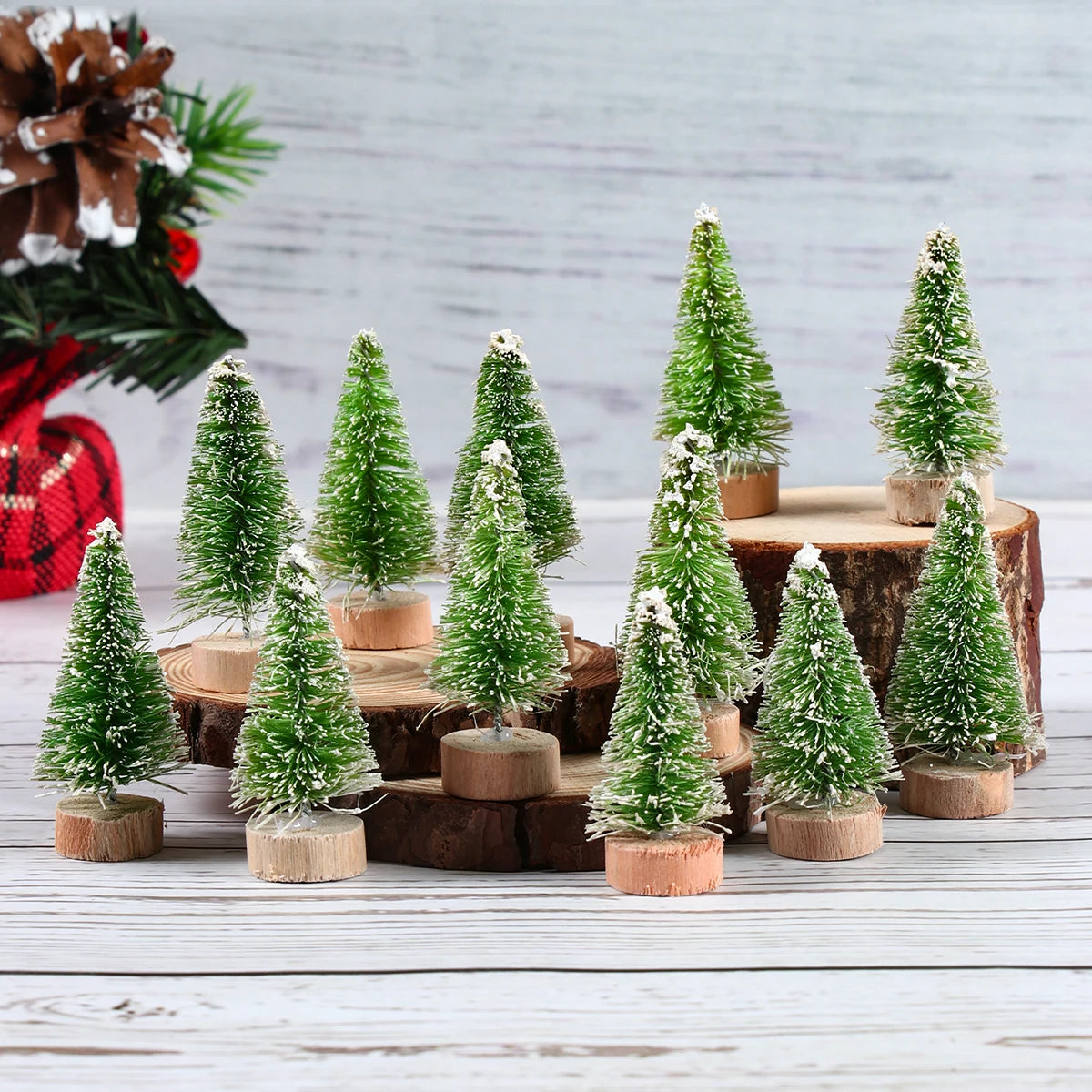 π Artificial Mini Wooden Christmas Tree β Tabletop Ornament Decor π