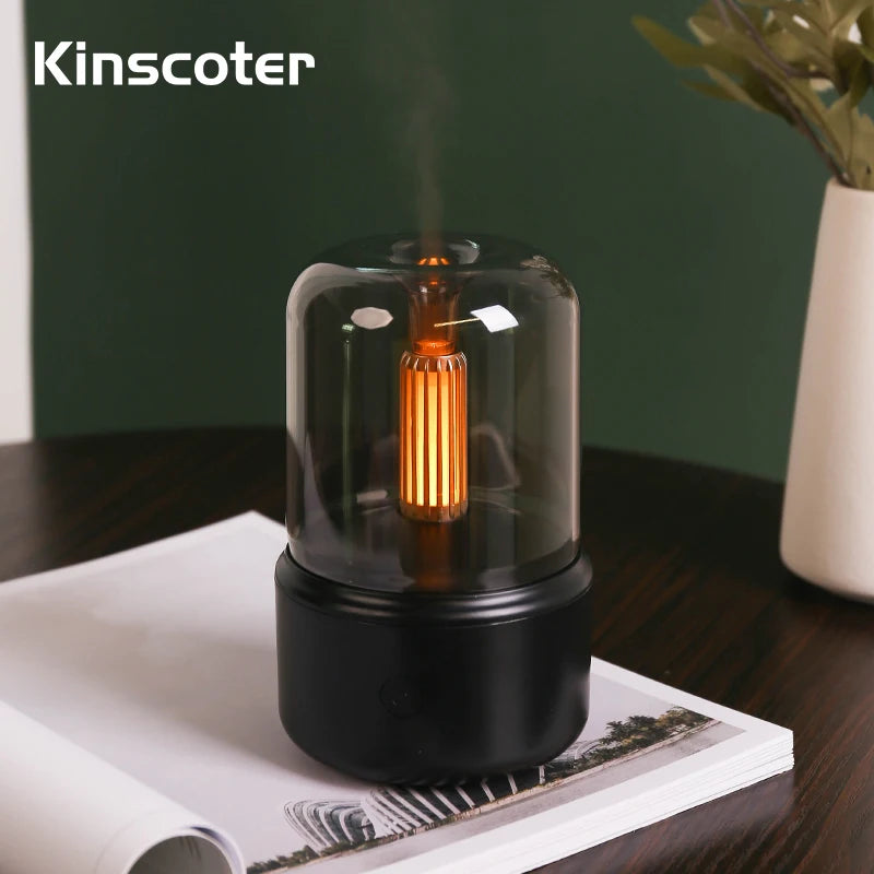 KINSCOTER Mini Ultrasonic Aroma Diffuser – USB Electric Essential Oil Humidifier for Bedroom